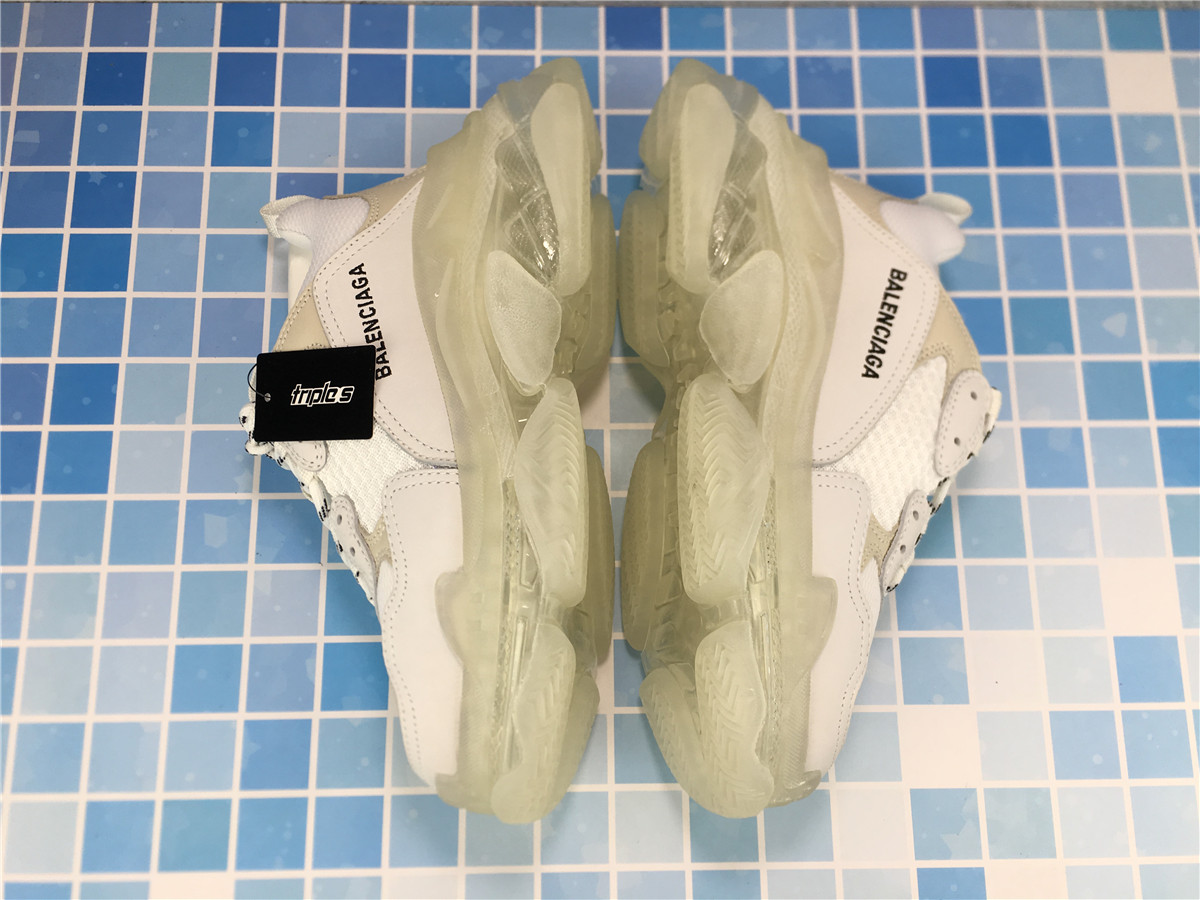 G5 Batch Balenciaga Triple S Clear Sole White Sneakers